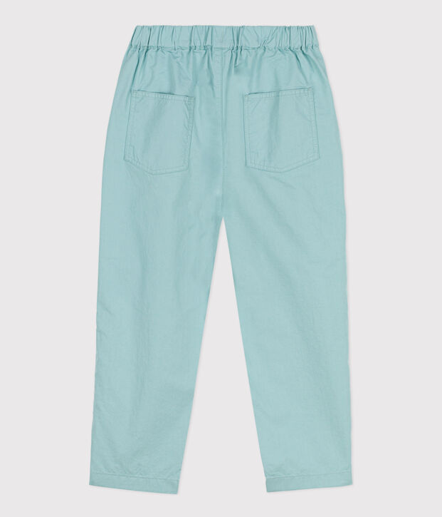 Pantalon large en serge de coton enfant gar&ccedil;on vert