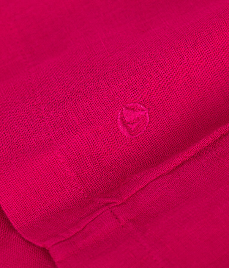 Robe sans manche en lin enfant fille rose DELHI