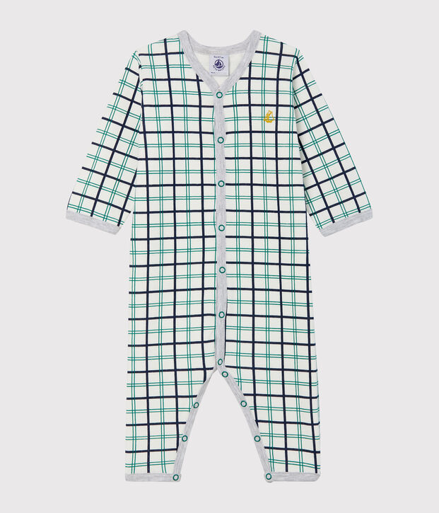 Dors bien sans pieds b&eacute;b&eacute; gar&ccedil;on en tubique blanc/multicouleur