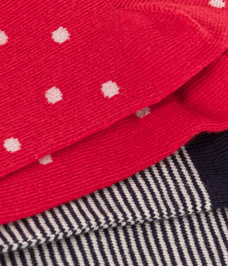 Lot de 2 paires de chaussettes pois en jersey de coton enfants multicouleur