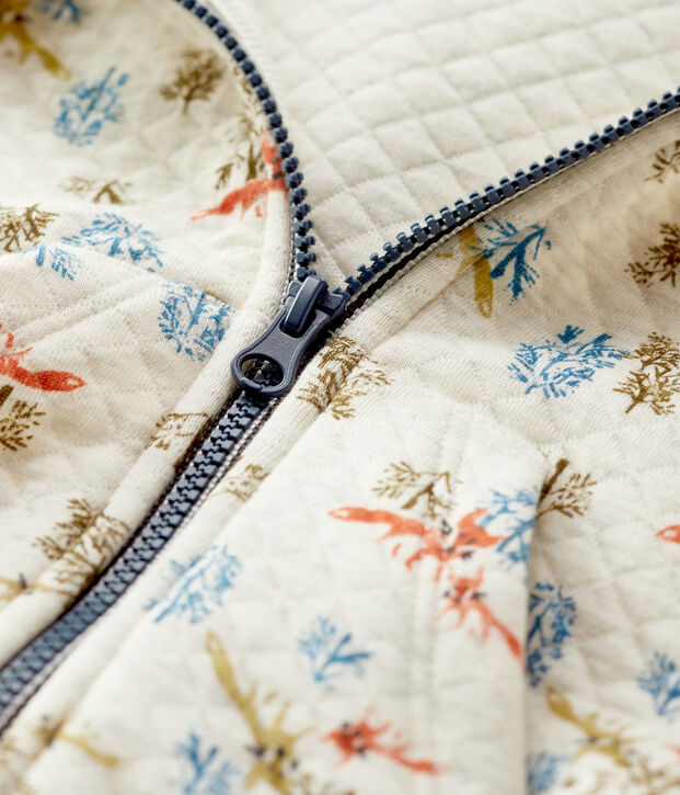 Cardigan matelass&eacute; b&eacute;b&eacute;. beige/multicouleur