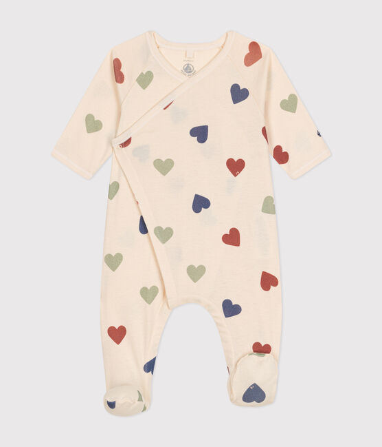 Pyjama bébé cœurs en coton blanc AVALANCHE/ MULTICO