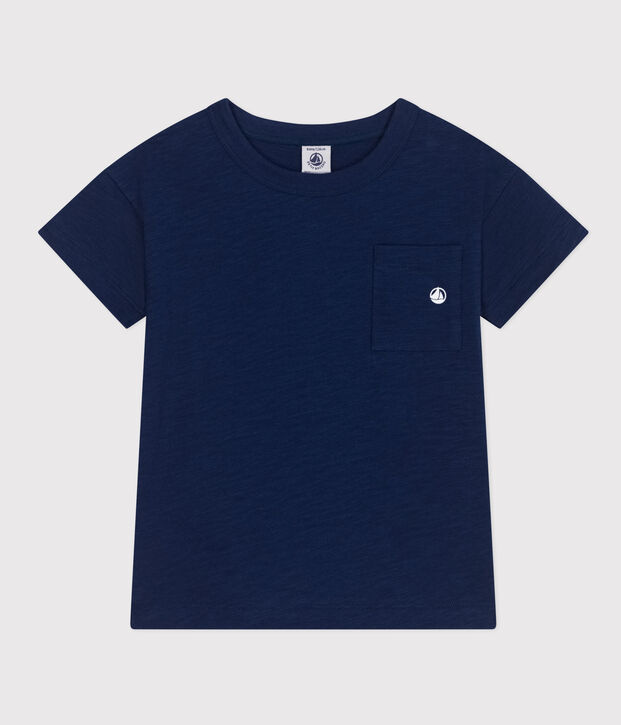 Tee-shirt en jersey flamm&eacute; enfant gar&ccedil;on bleu