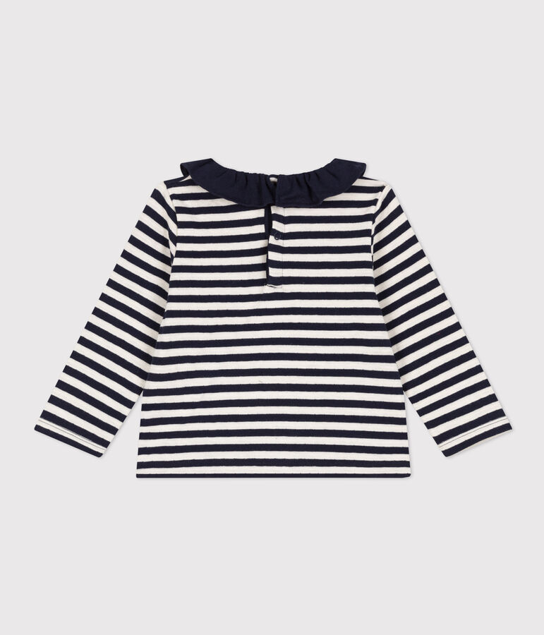 Blouse manches longues en tubique b&eacute;b&eacute; bleu SMOKING/ AVALANCHE