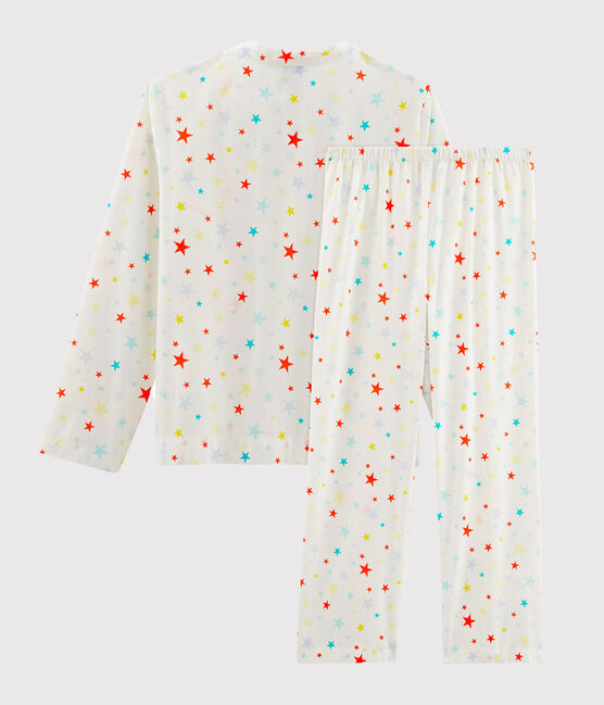 Pyjama petit garçon en twill blanc MARSHMALLOW/blanc MULTICO