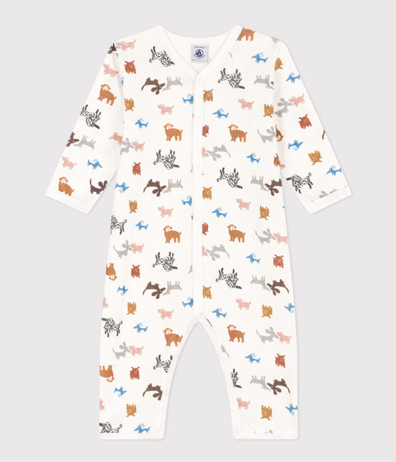 Pyjama bébé sans pieds en coton blanc MARSHMALLOW/ ECUREUIL