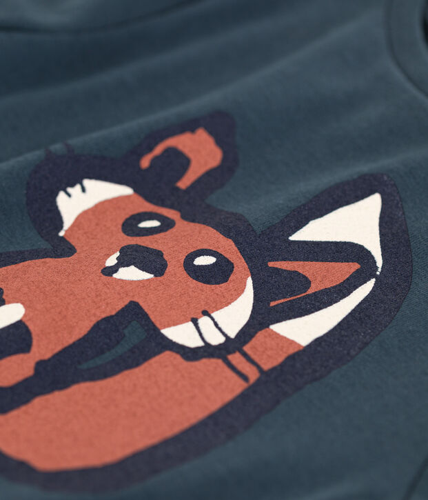 Tee-shirt manches longues en coton enfant fille / gar&ccedil;on gris