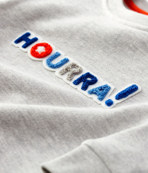 Sweatshirt en molleton b&eacute;b&eacute;. gris