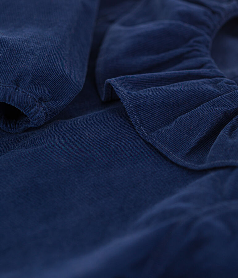 Blouse manches longues b&eacute;b&eacute; en velours extra fin BLEU FONCE