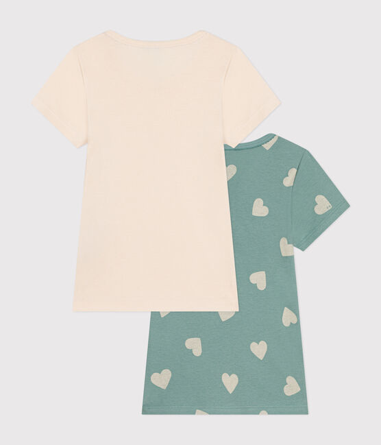 Lot de 2 tee-shirts à manches courtes cœur en coton enfant variante 1