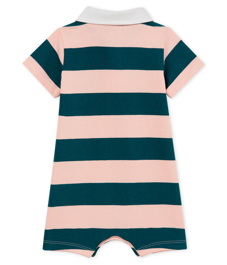 Combicourt polo b&eacute;b&eacute; gar&ccedil;on ray&eacute; vert/rose