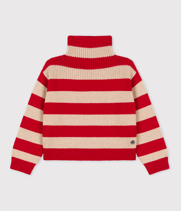 Pull rayé en laine et coton enfant fille / garçon