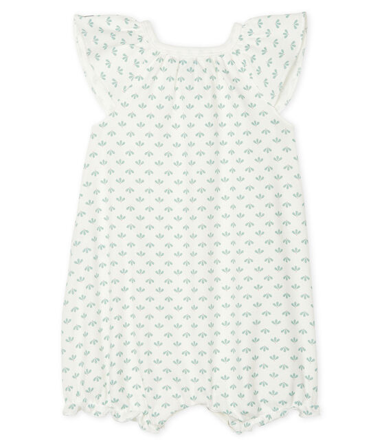 Combicourt bébé fille en côte blanc MARSHMALLOW/blanc MULTICO
