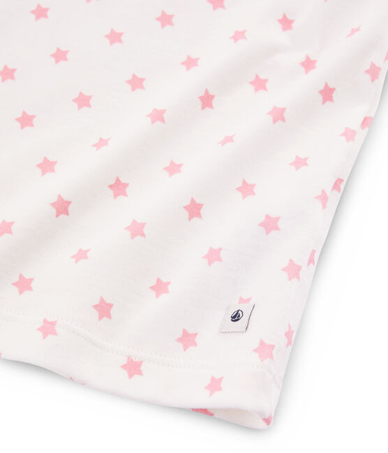 Pyjacourt à étoiles rose petite fille en côte blanc MARSHMALLOW/rose GRETEL