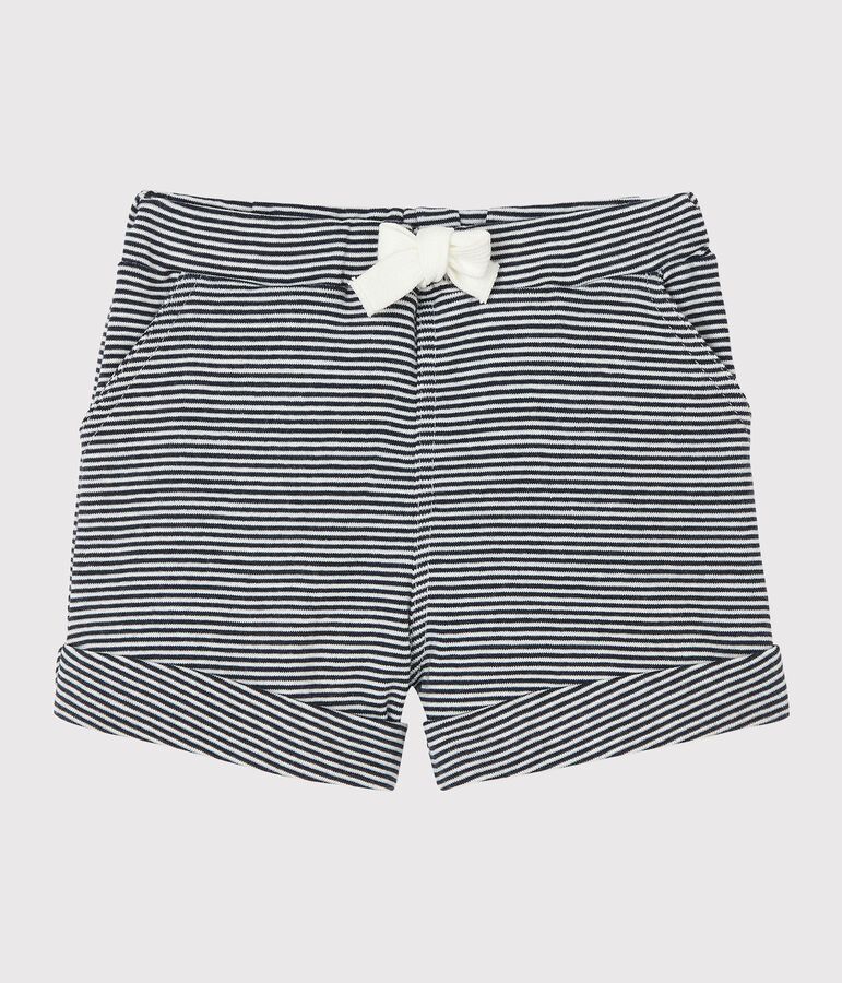 Short b&eacute;b&eacute; en maille bleu SMOKING/blanc MARSHMALLOW