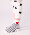 3 paires de chaussettes enfant en coton rayures et cœurs variante 1
