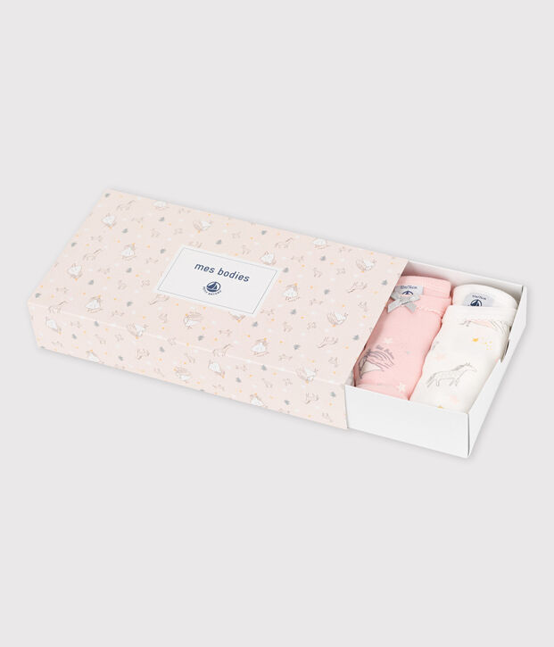 Lot de 5 bodies princesse manches longues b&eacute;b&eacute; fille en coton multicouleur