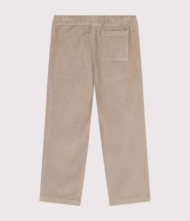Pantalon droit en velours enfant gar&ccedil;on beige