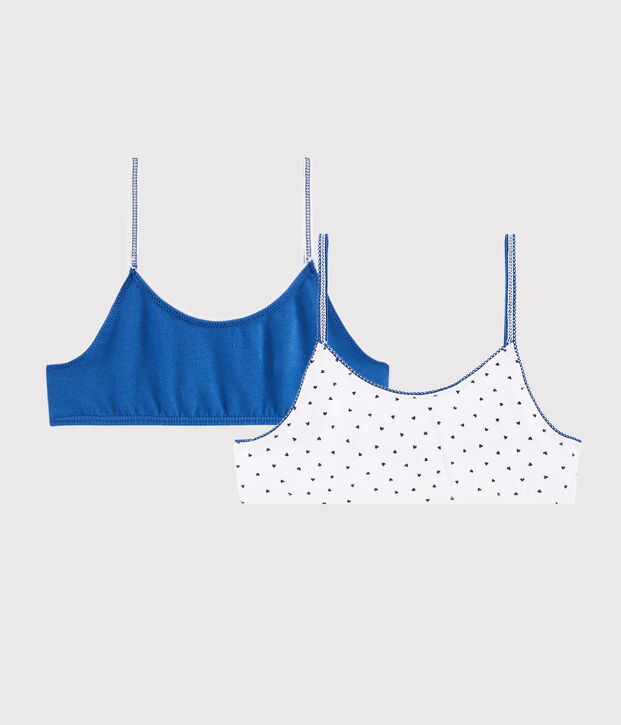 Lot de 2 brassi&egrave;res mini coeurs petite fille multicouleur