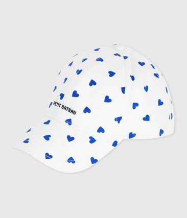 Casquette enfant en serge imprimé cœurs