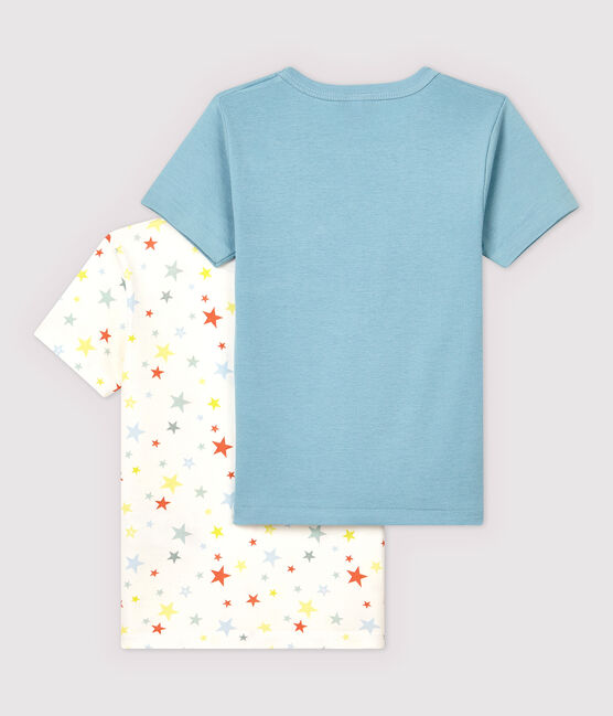 Lot de 2 tee-shirts manches courtes étoiles multico petit garçon en coton biologique variante 1
