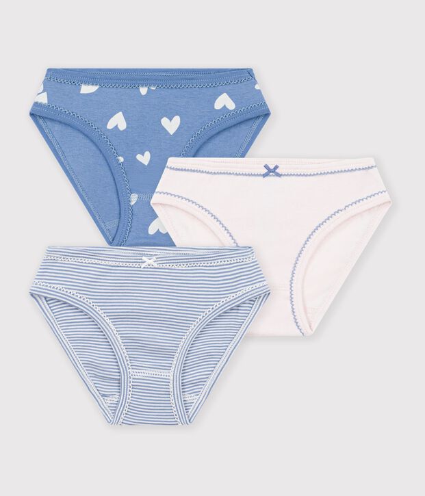 Lot de culottes enfant en coton &agrave; c&oelig;urs multicouleur