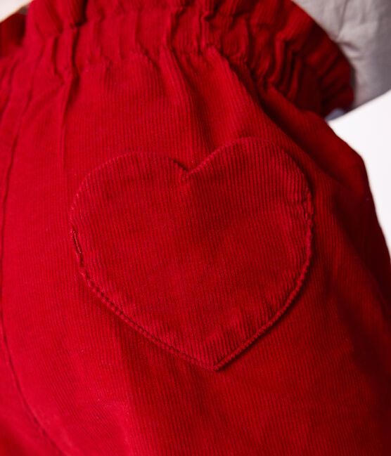 Short bébé en velours uni rouge TERKUIT