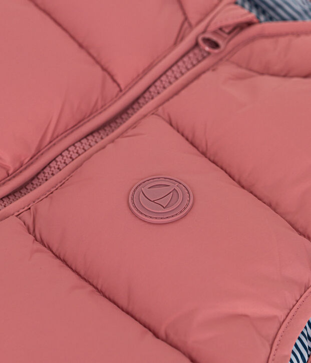 Doudoune sans manche matelass&eacute;e enfant rose