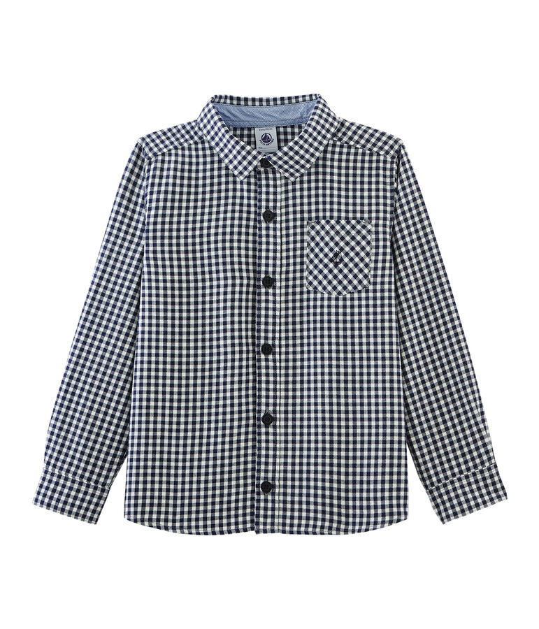 Chemise &agrave; carreaux enfant gar&ccedil;on bleu/blanc