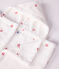 Cape de bain bébé cœurs brodés en éponge blanc MARSHMALLOW/rose CHARME