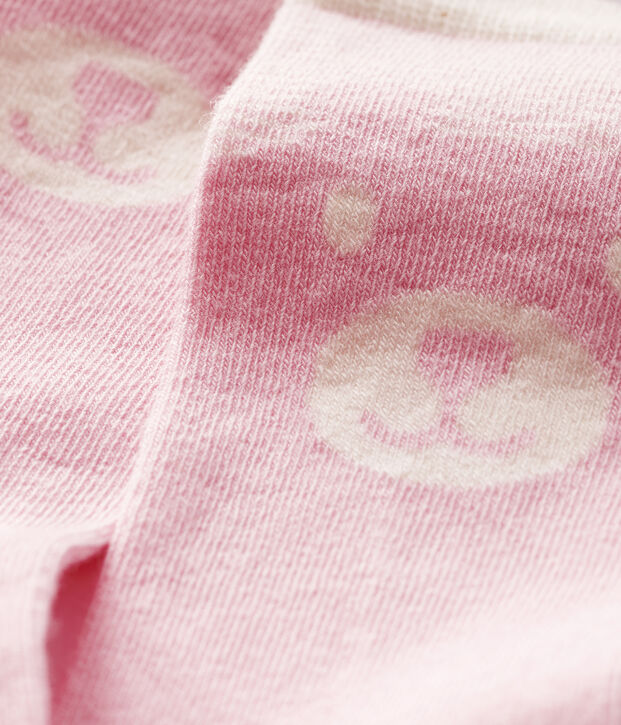 Chaussettes hautes b&eacute;b&eacute; rose/blanc