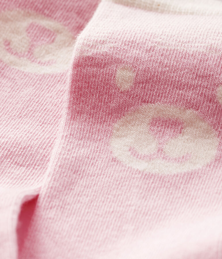 Chaussettes hautes b&eacute;b&eacute; rose/blanc