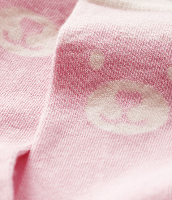 Chaussettes hautes bébé rose MINOIS/blanc MARSHMALLOW