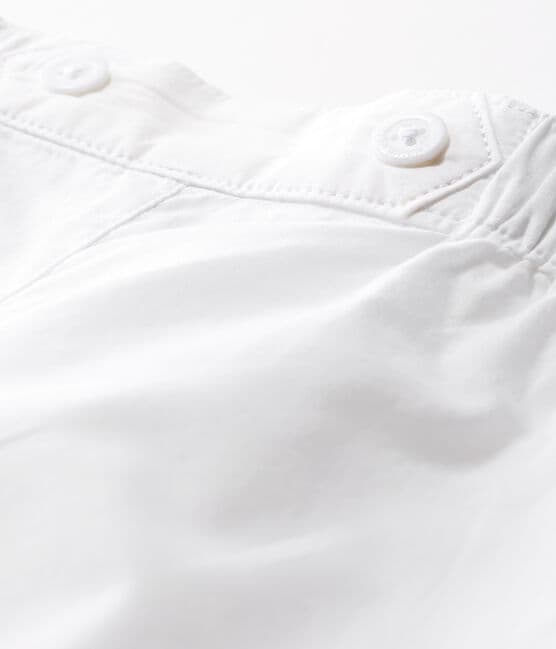 Pantalon bébé garçon de cérémonie en popeline blanc ECUME