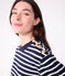 Marinière femme en coton bleu SMOKING/blanc MARSHMALLOW