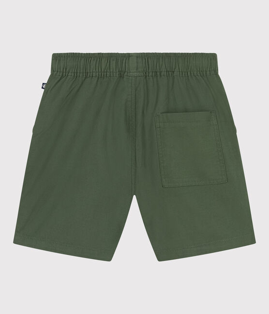 Short en twill de coton et lin enfant vert CROCO