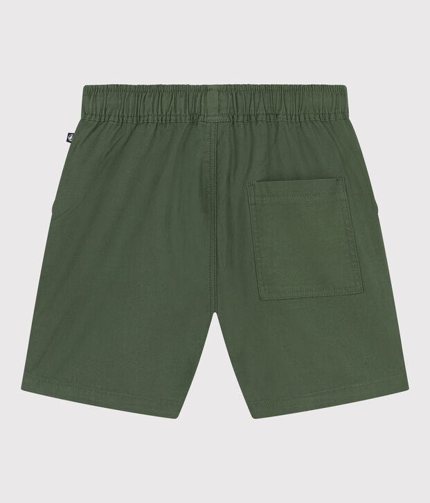 Short en twill de coton et lin enfant vert