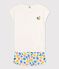 Pyjacourt fille en coton blanc MARSHMALLOW/blanc MULTICO