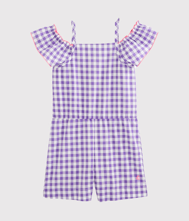 Combinaison enfant fille violet/blanc
