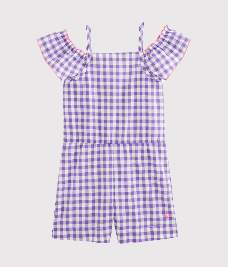 Combinaison enfant fille violet/blanc