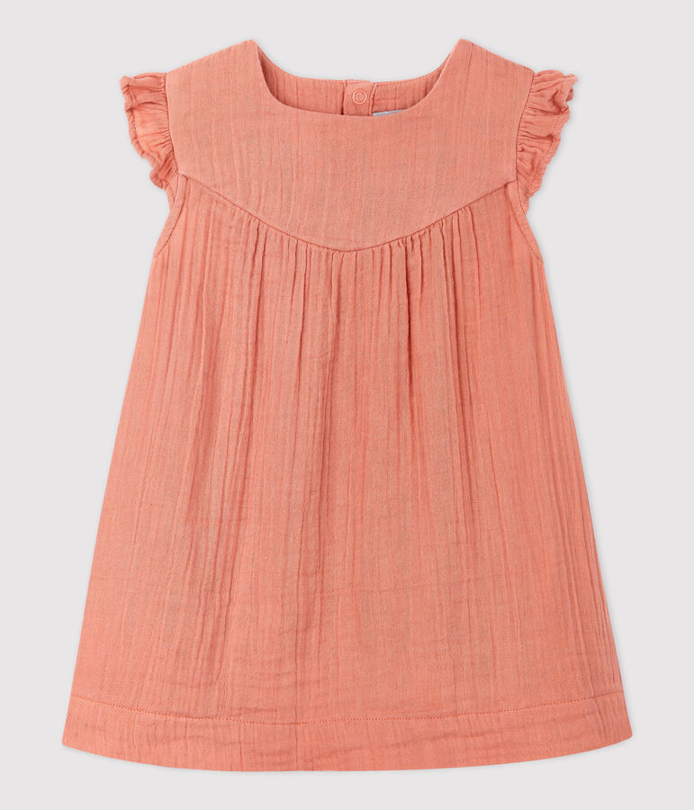 Robe en gaze de coton bio b&eacute;b&eacute; rose PAPAYE