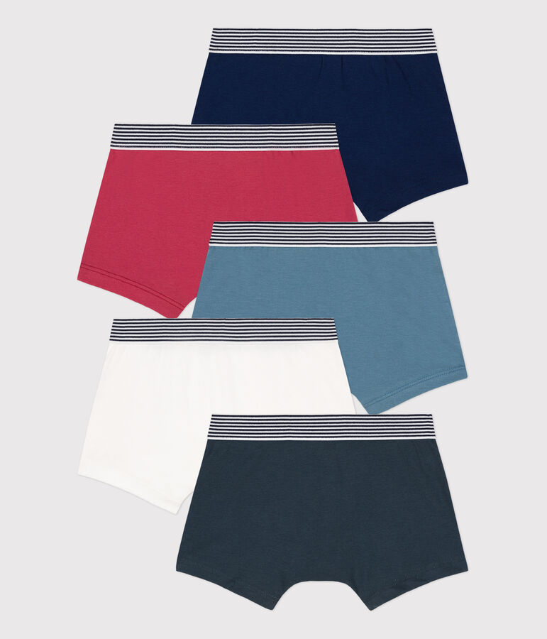 Lot de 5 boxers petit gar&ccedil;on en coton multicouleur