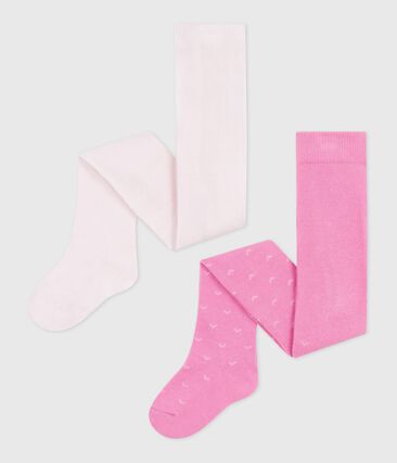 Lot de 2 paires de collants bébé en jersey de coton