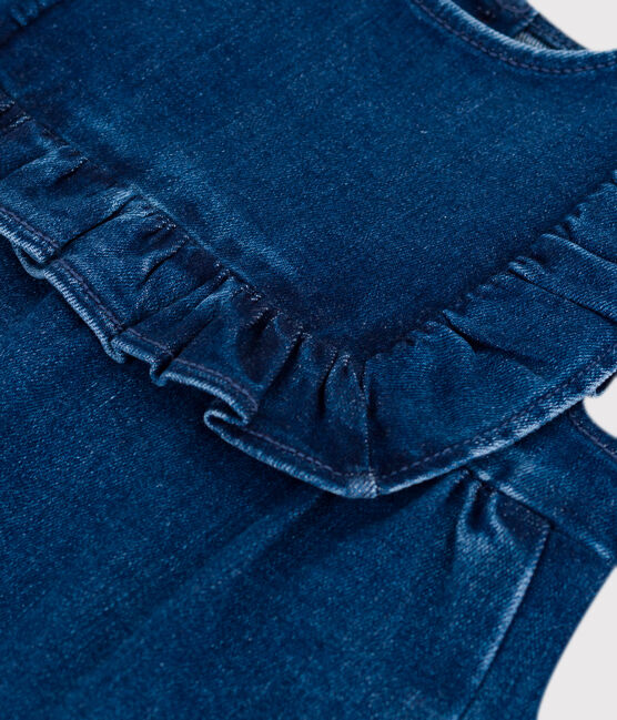 Robe bébé sans manche en denim bleu DENIM MOYEN