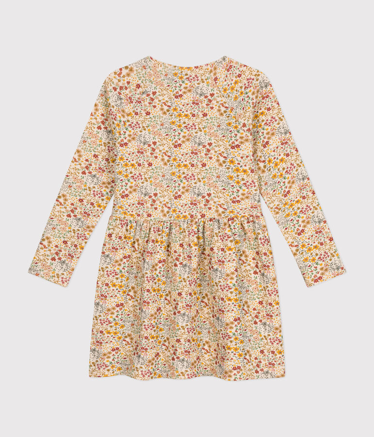 Robe manches longues en tubique enfant fille blanc AVALANCHE/ MULTICO