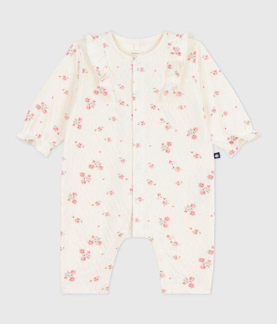 Combinaison bébé en coton à volants, imprimé fleurs MILK/ MULTICO