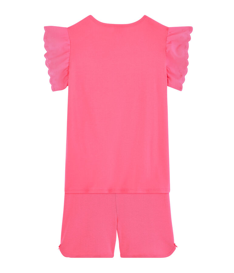 Pyjacourt petite fille en c&ocirc;te rose