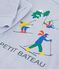 Pyjama enfant en velours uni &agrave; motif skieurs bleu clair