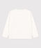 Tee-shirt manches longues en coton enfant fille blanc MARSHMALLOW