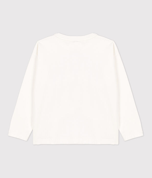 Tee-shirt manches longues en coton enfant fille blanc
